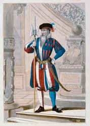 Guardia Suiza del Rey de 1586, ilustración de 